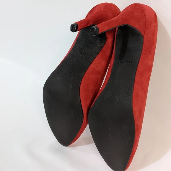Cole Haan Helen Grand OS Red Leather Suede Pumps - Picture 9 of 12